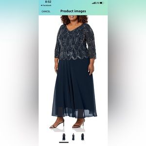 Brand New Navy JKARA beaded sequin dress